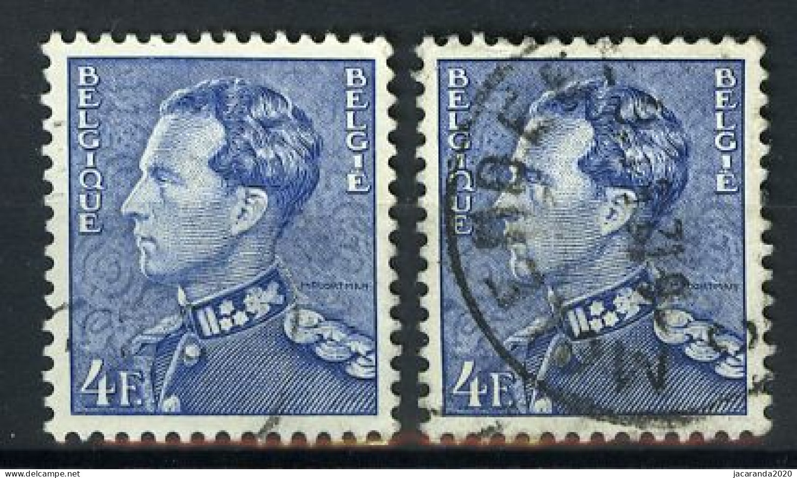 België 847A 2x - Koning Leopold III - Poortman - Gestempeld - Oblitéré - Used - Used Stamps