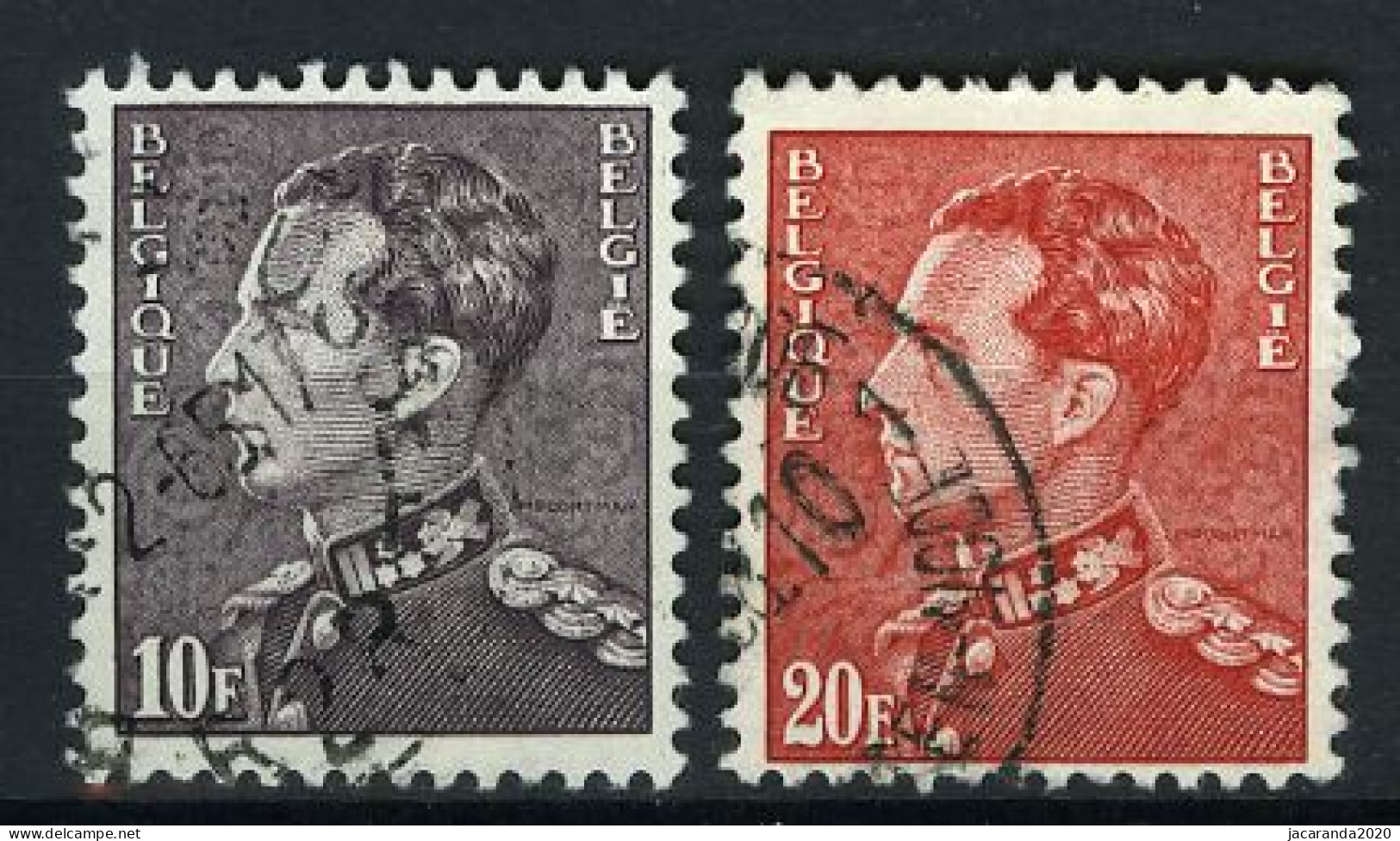 België 848A/B - Koning Leopold III - Poortman - WIT Papier - Gestempeld - Oblitéré - Used - Used Stamps