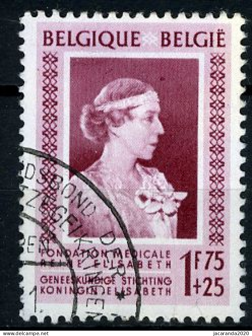 België 864-V ? - Koningin Elisabeth - Rood Punt Boven Hoofd - Reine Elisabeth - Point Rouge - Gestempeld - Oblitéré - Andere & Zonder Classificatie