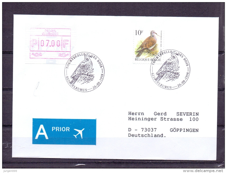 België  - Tourterelle Des Bois - Fleurus 26/9/1998  (RM4660) - Palomas, Tórtolas