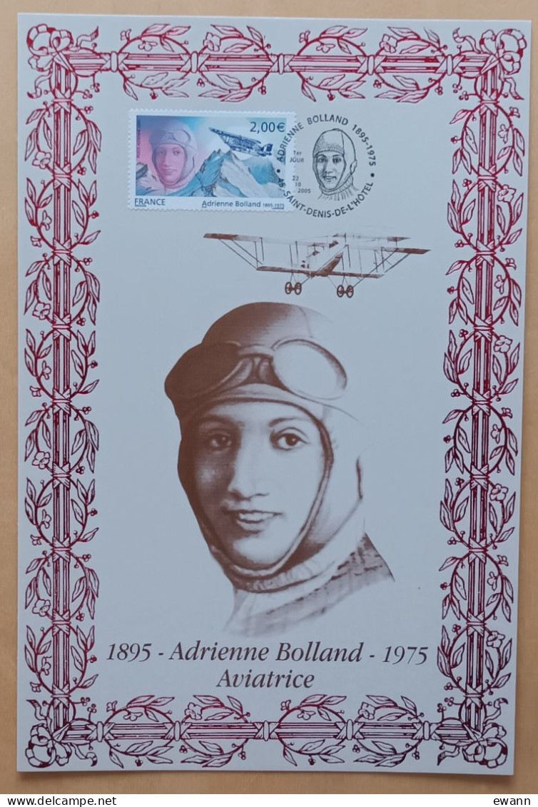 FDC Sur Encart AMIS - YT Aérien N°68 - ADRIENNE BOLLAND - 2005 - 2000-2009