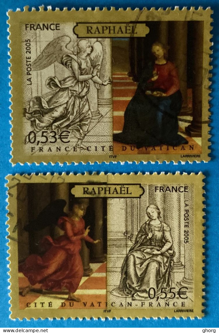 France 2005 : "L'Annonciation", Oeuvre Du Peintre Italien Raphaël N° 3838 à 3839 Oblitéré - Oblitérés