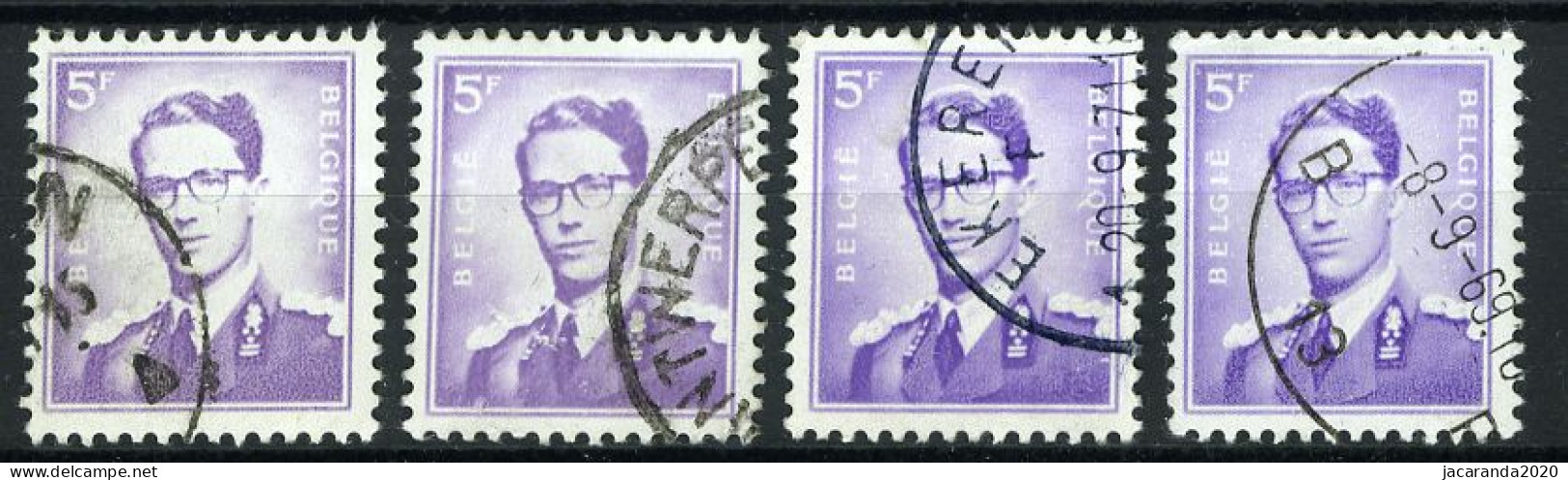 België 1029P3 - Koning Boudewijn - Fosforescerend Papier - 4 Tinten - Gestempeld - Oblitéré - Used - Used Stamps