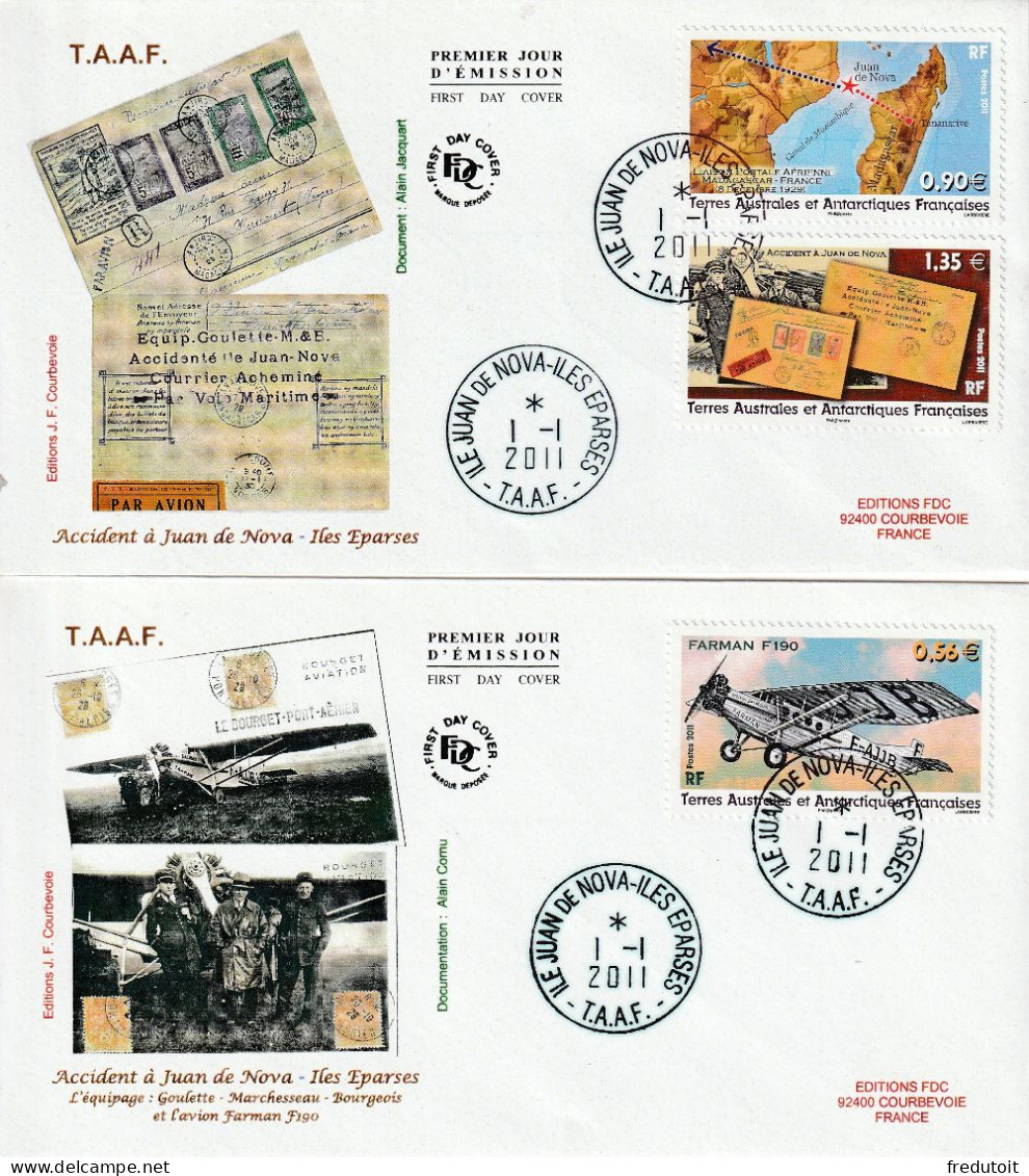 FDC - TAAF - N°591/3  (2011) Accident D'avion Sur L'île De Juan-Nova - FDC