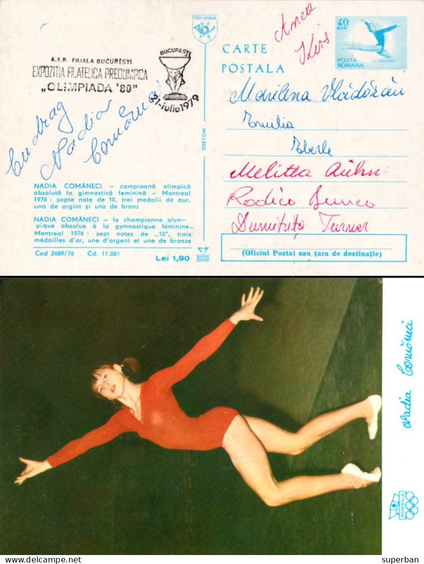 ROMANIA : AUTOGRAFE - LOTUL DE GIMNASTICA FEMININA A ROMÂNIEI Pentru OLIMPIADA 1980 : NADIA COMANECI Si COLEGELE (an496) - Gymnastik