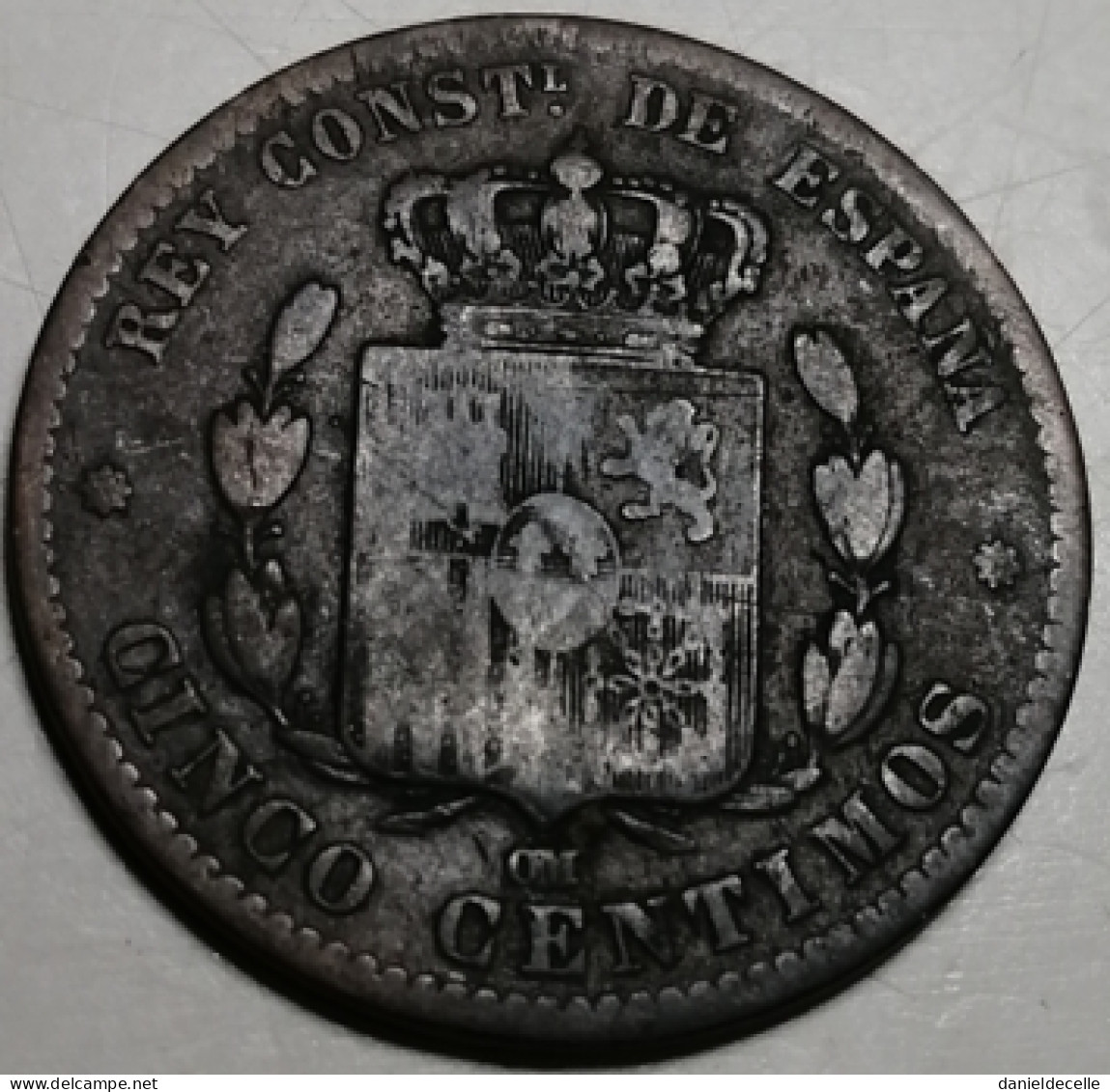 5 Centimos Espagne 1877 OM - Premières Frappes