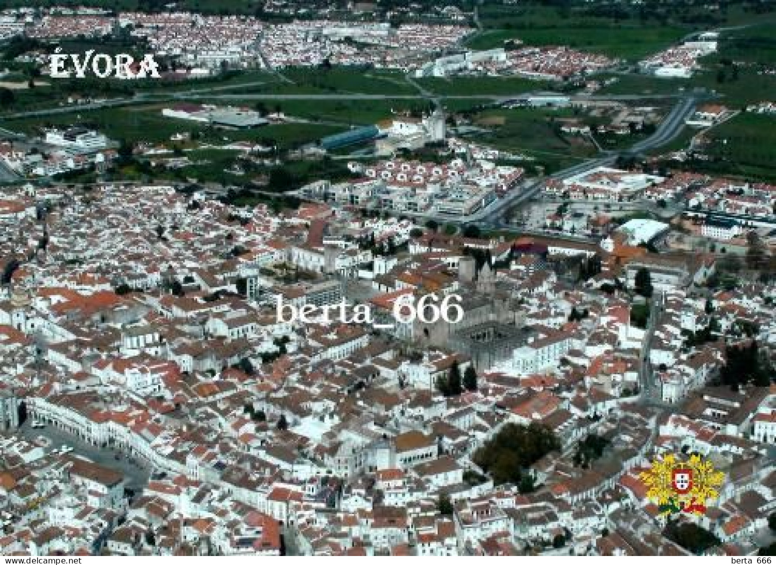 Portugal Evora Historic Centre Aerial View UNESCO New Postcard - Evora