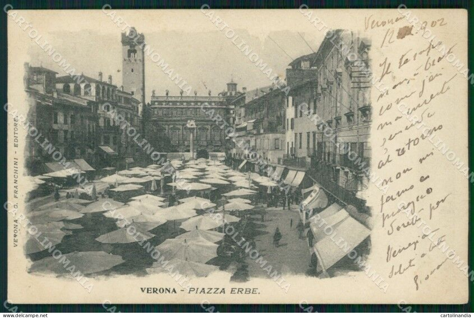 Verona Città Piazza Erbe Mercato Cartolina VK3612 - Verona