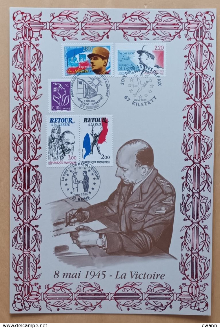 Encart AMIS - 8 MAI 1945 / LA VICTOIRE / LA PAIX POUR BATIR L'EUROPE - 2005 - Storia Postale