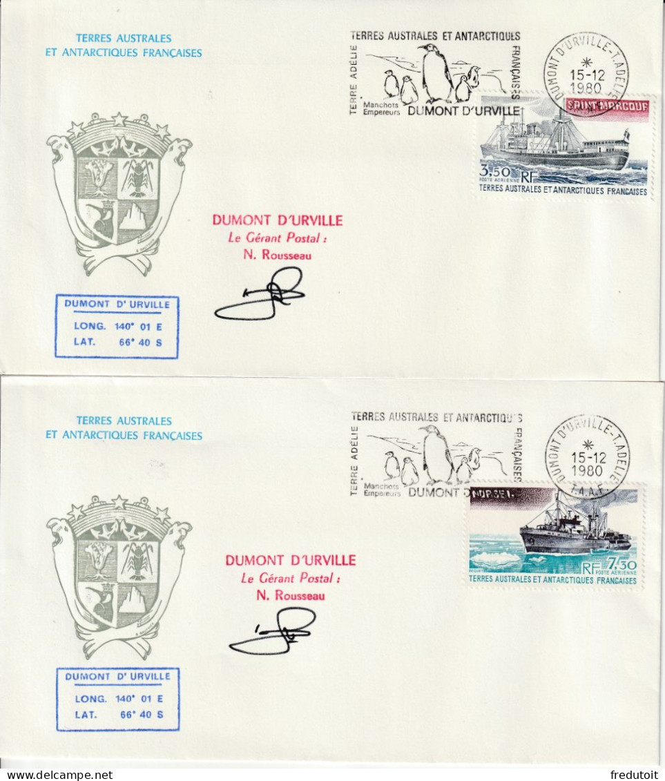 FDC - TAAF - PA N°63/4  (1980) Bateaux - FDC