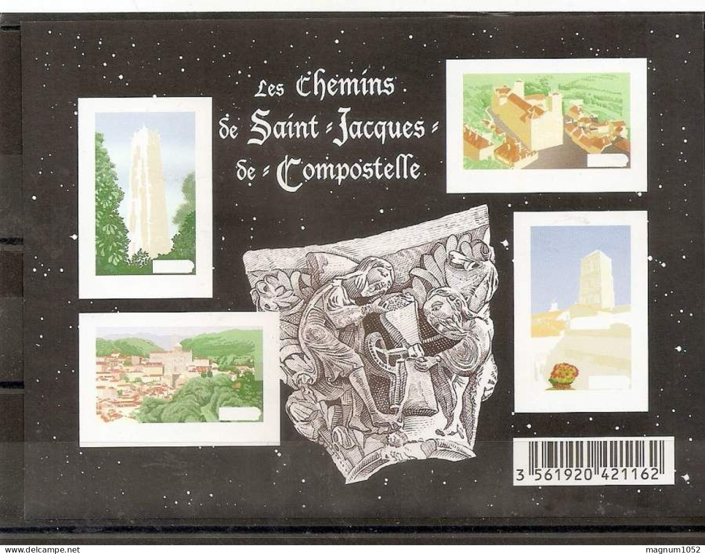 VARIETE BC COMPOSTELLE ND SANS LE NOIR - SANS FACIALE- LEGENDE + COULEUR BRUN NOIRE +SANS L ORANGE SUR LEGENDE - Unused Stamps