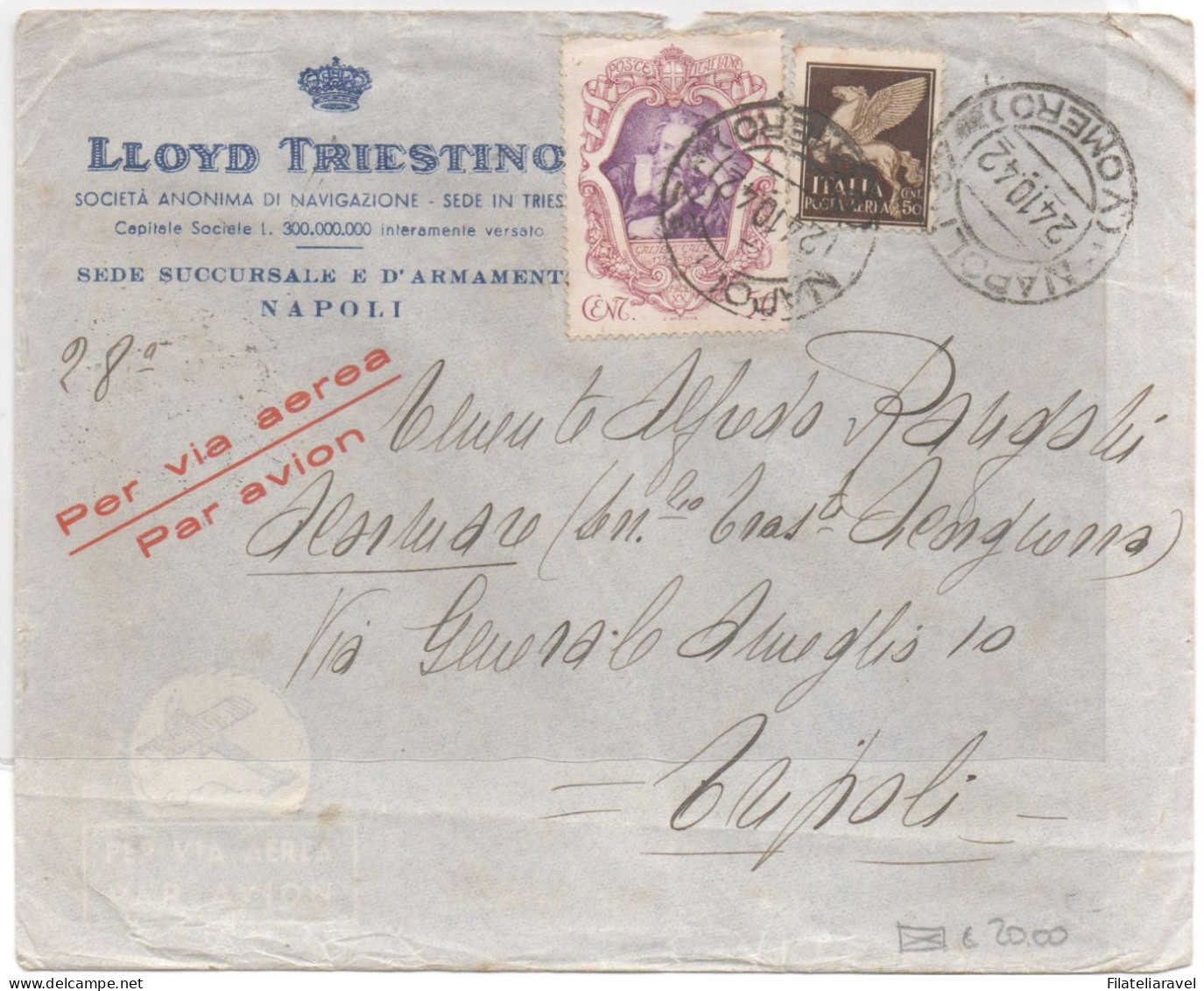 Regno - Lotticino Di Storia Postale Di Posta Aerea N. 3 Lettere - Marcophilie (Avions)