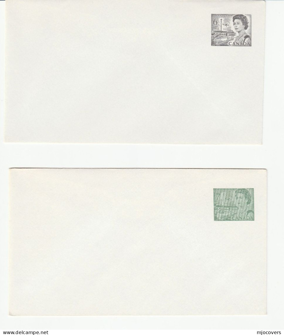 TRAIN  6c & 7c POSTAL STATIONERY Covers CANADA  Stamps Cover Railway - 1953-.... Reign Of Elizabeth II