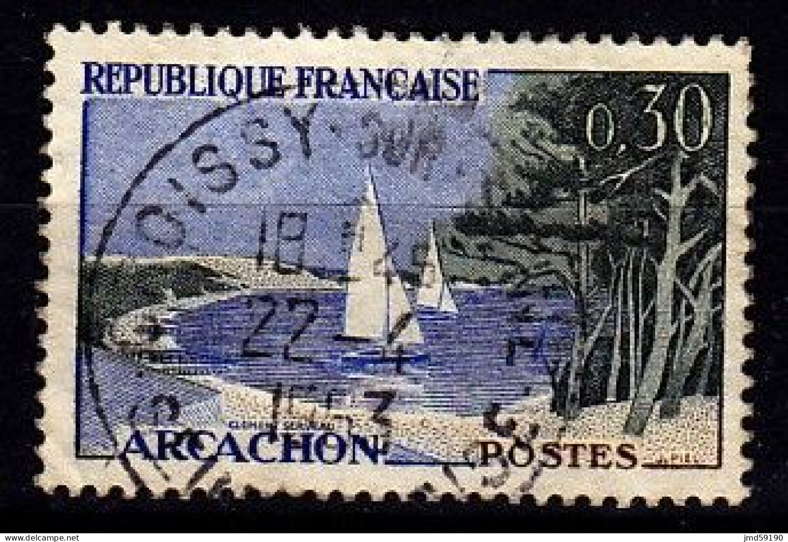 Variété 1312 ARCACHON Oblitéré Avec Variété "neige Sur La Dune" - Used Stamps