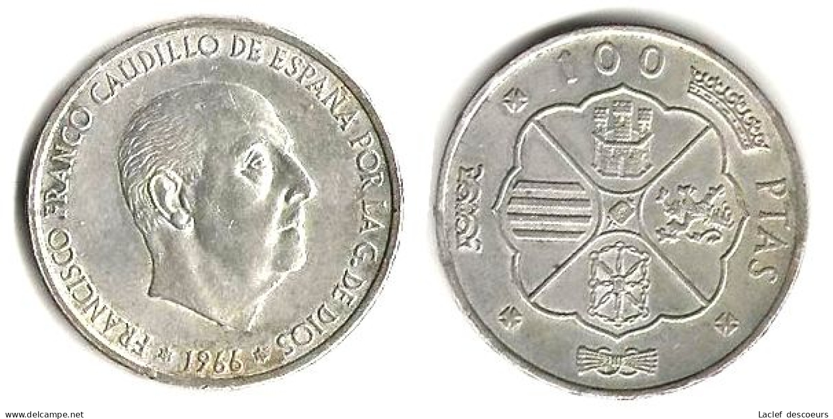 100 Pesetas Francisco Franco (1968 Dans Les étoiles) 1966. -  Verzamelingen