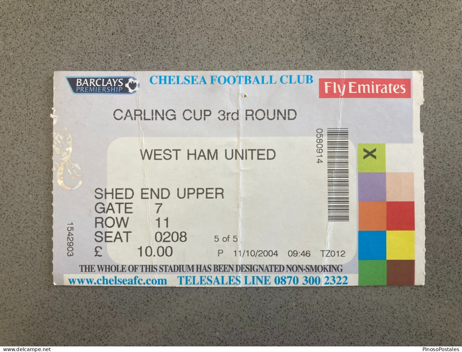 Chelsea V West Ham United 2004-05 Match Ticket - Eintrittskarten