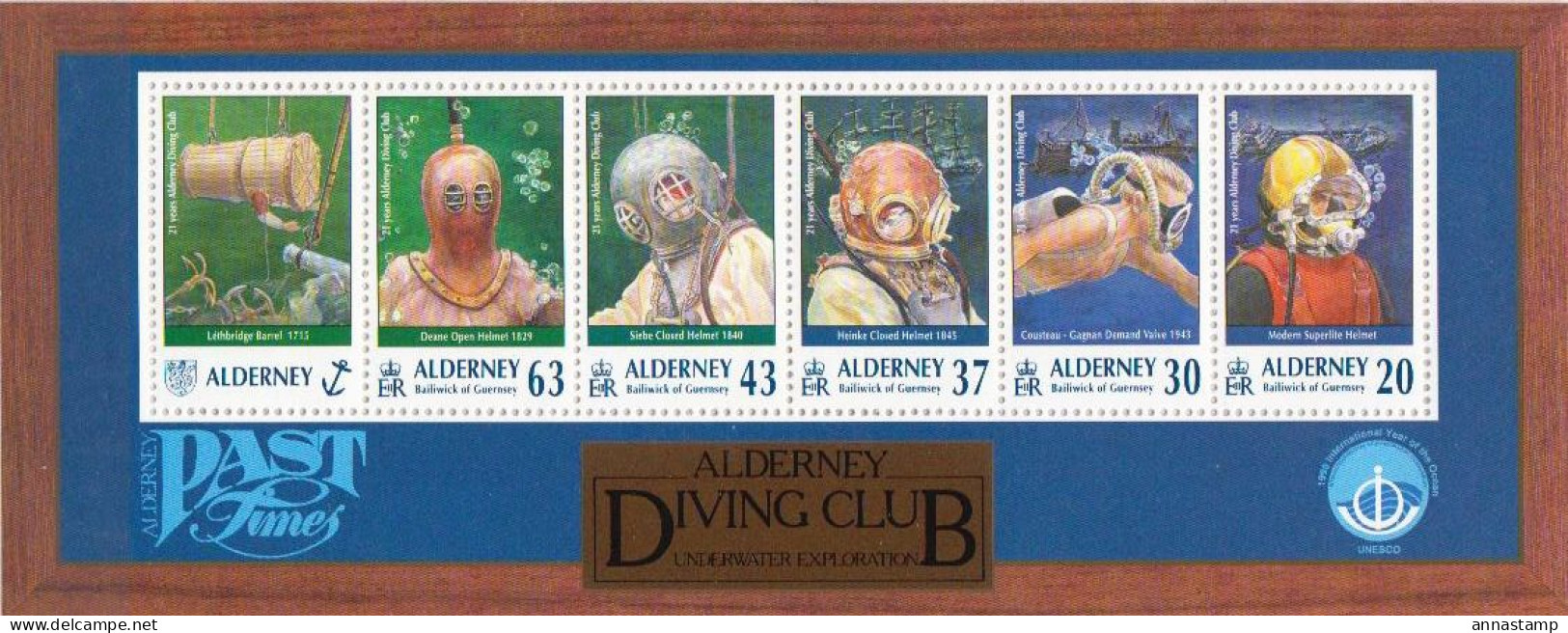 Alderney MNH Minisheet - Buceo