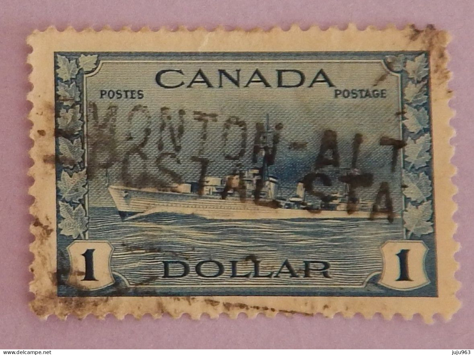 CANADA YT 218 OBLITÉRÉ "DESTROYER IROQUOIS" ANNÉES 1943/1948 - Used Stamps