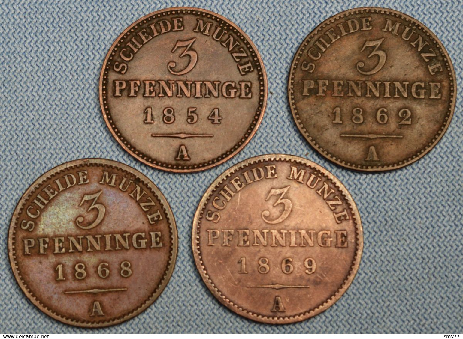 Preussen / Prussia • Lot  4x  3 Pfennig • See Details • German States / Allemagne États / Prusse • [24-608] - Collections