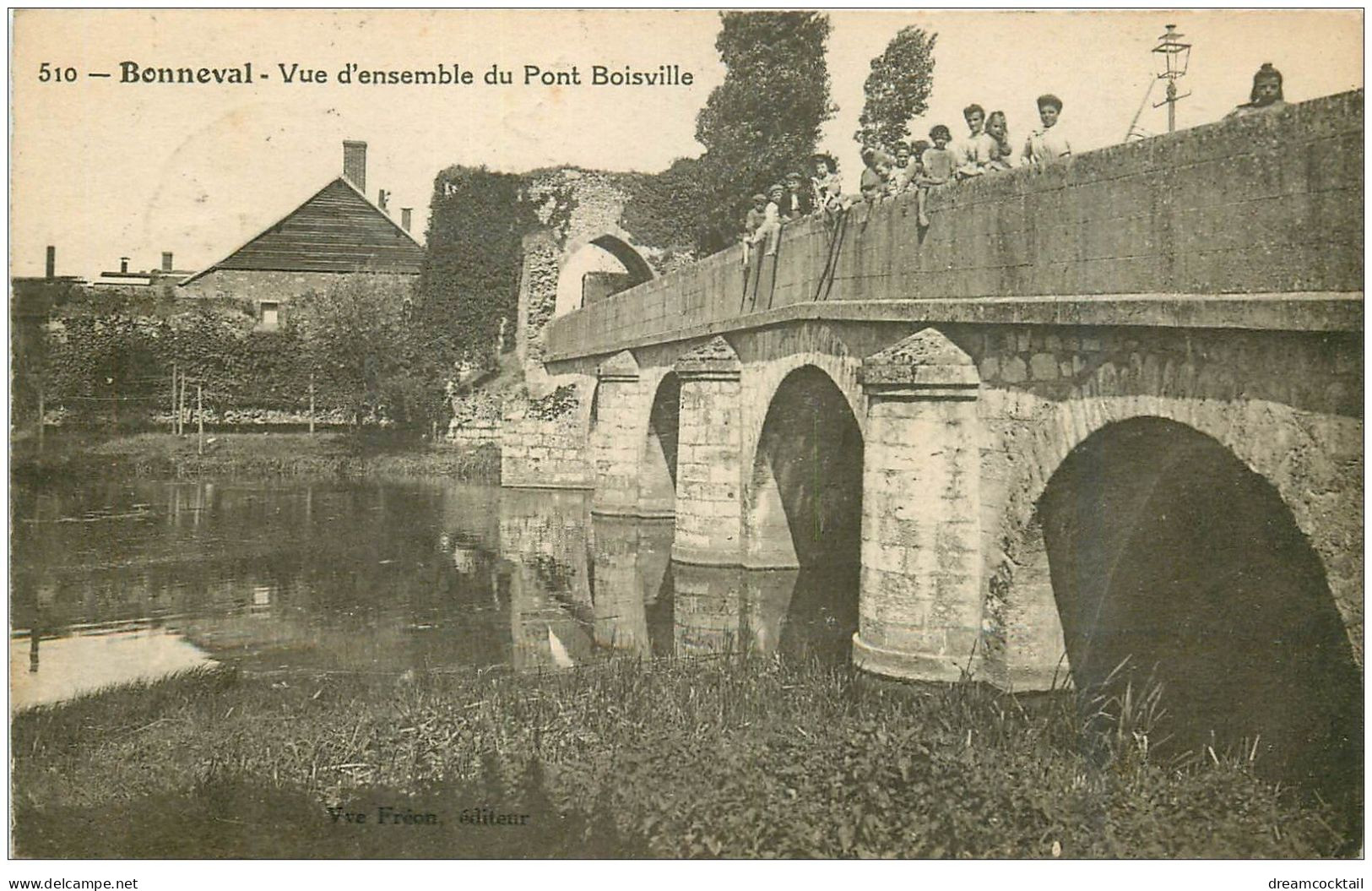 28 BONNEVAL. Pont Boisville Bien Animé 1924 - Bonneval