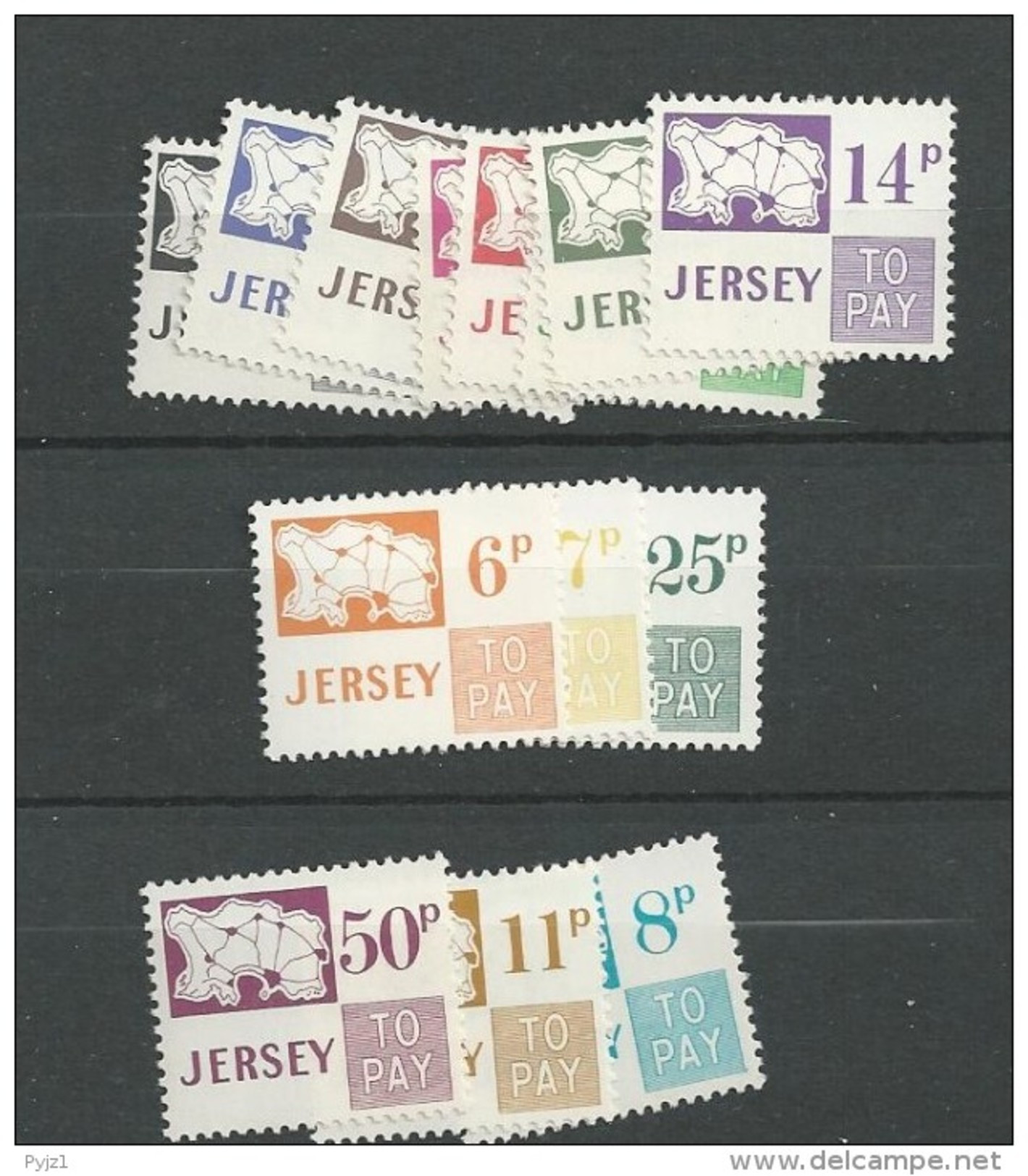 1971-75 MNH Jersey Postage Due Postfris - Jersey