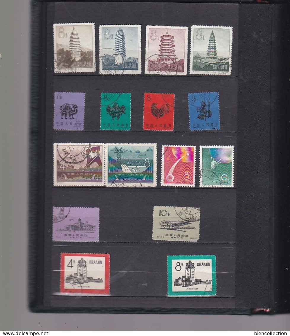 Chine. 1 petit classeur de timbres oblitérés