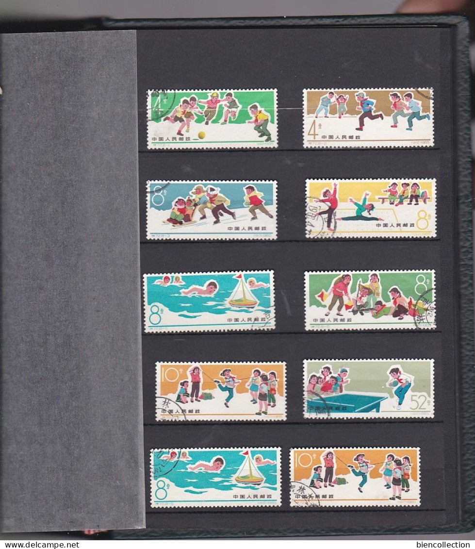 Chine. 1 petit classeur de timbres oblitérés