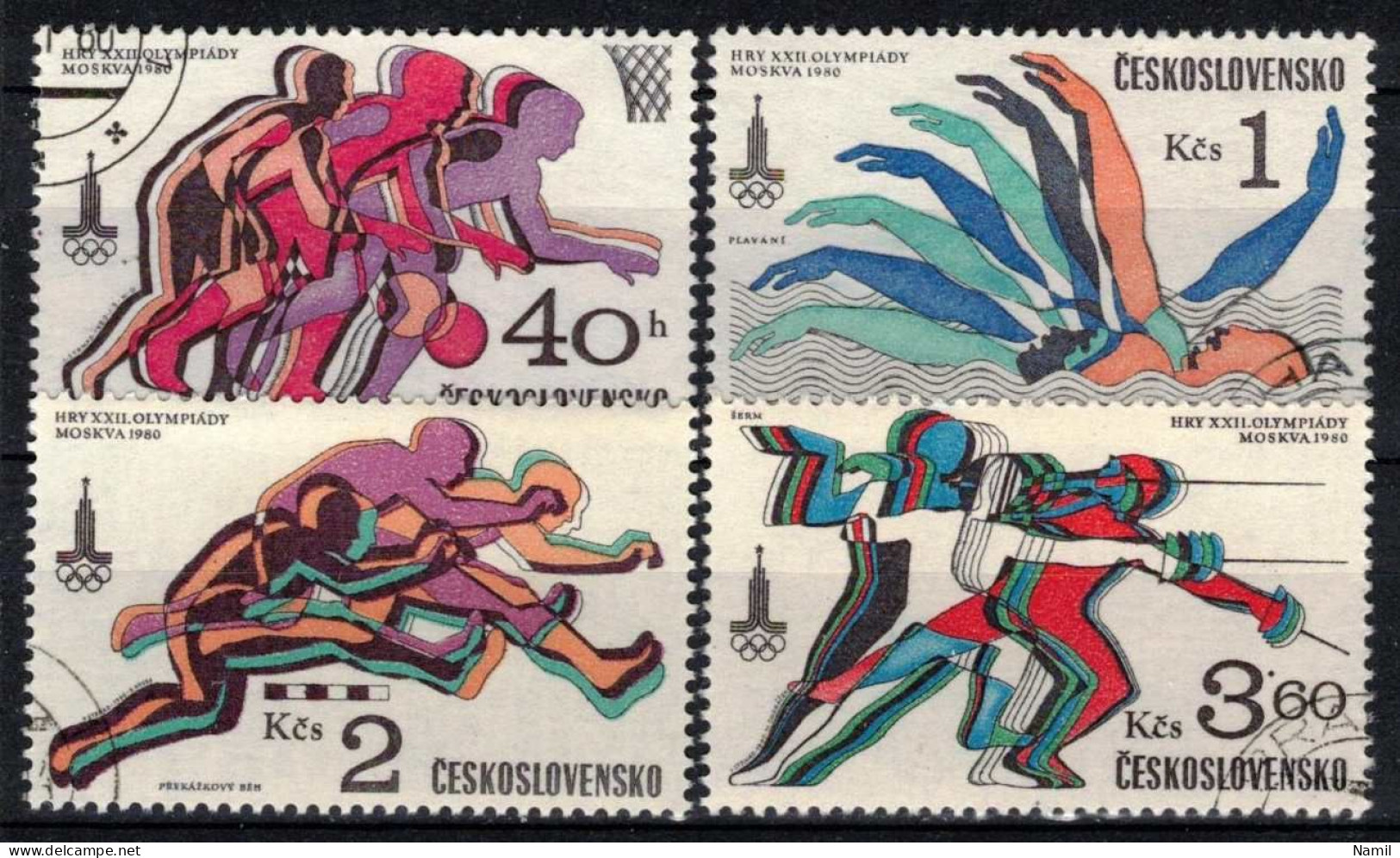 Tchécoslovaquie 1980 Mi 2547-50 (Yv 2371-4), Obliteré - Usados