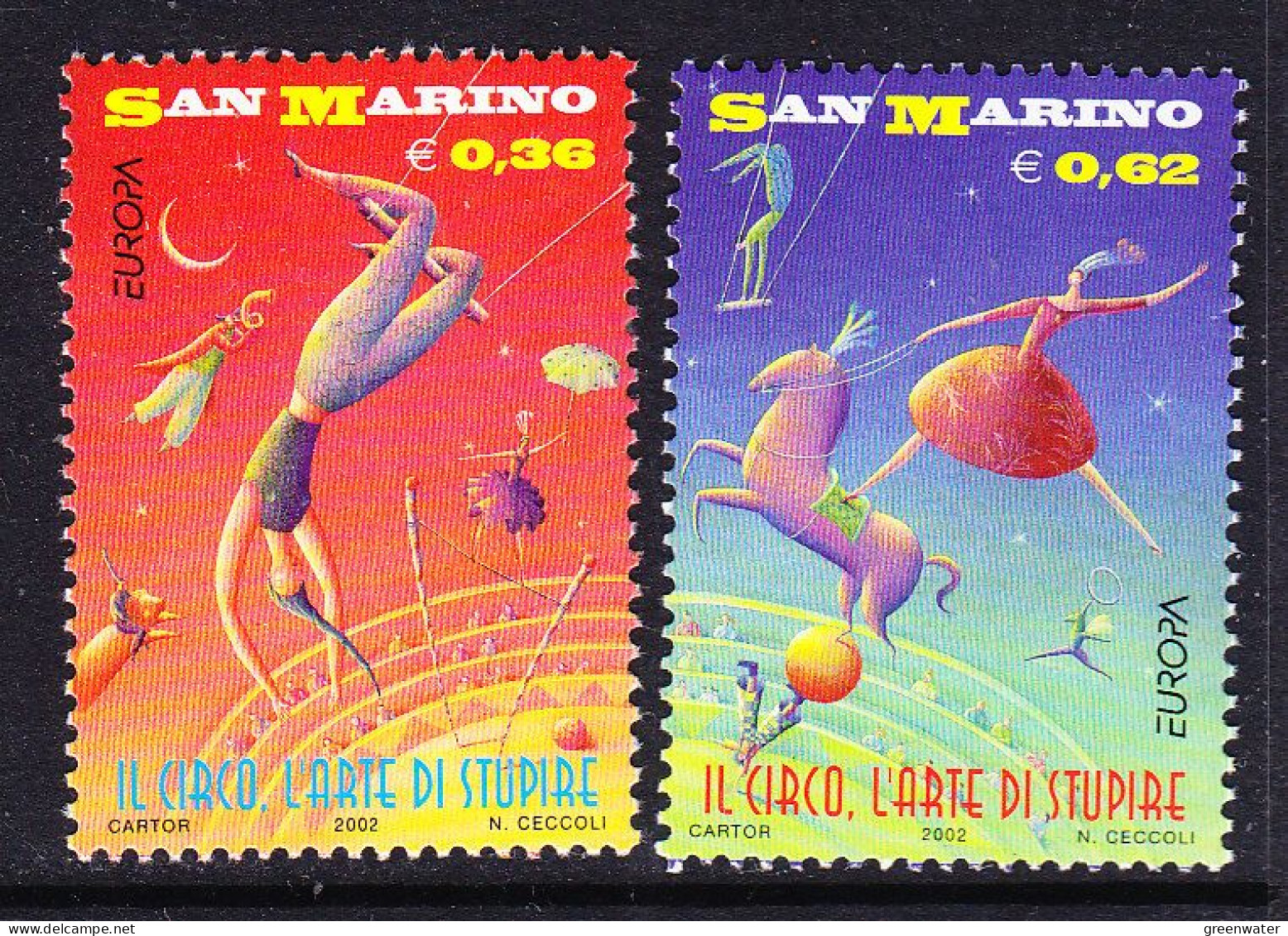 Europa Cept 2002 San Marino 2v ** Mnh SPECIAL PRICE (59471b) Circus - 2002