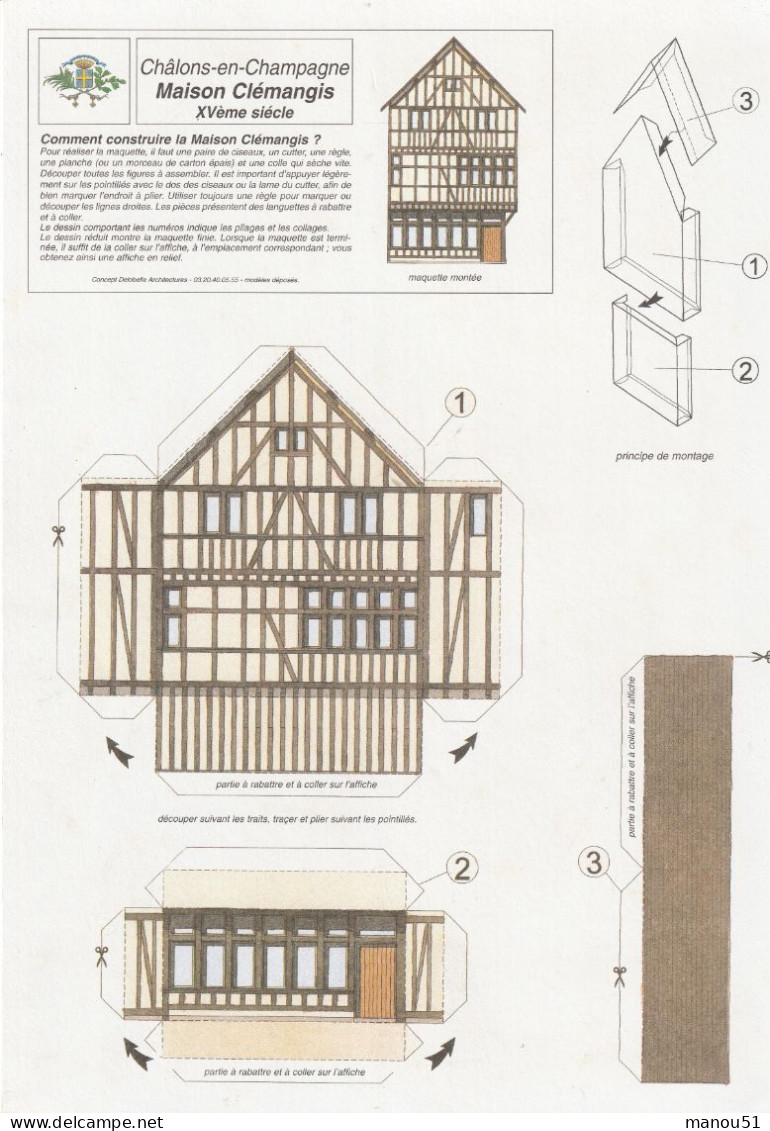 CHALONS Sur MARNE - Lot De 4 Planches à Découper - Bâtiments Publics Et Eglise - Kartonmodellbau  / Lasercut