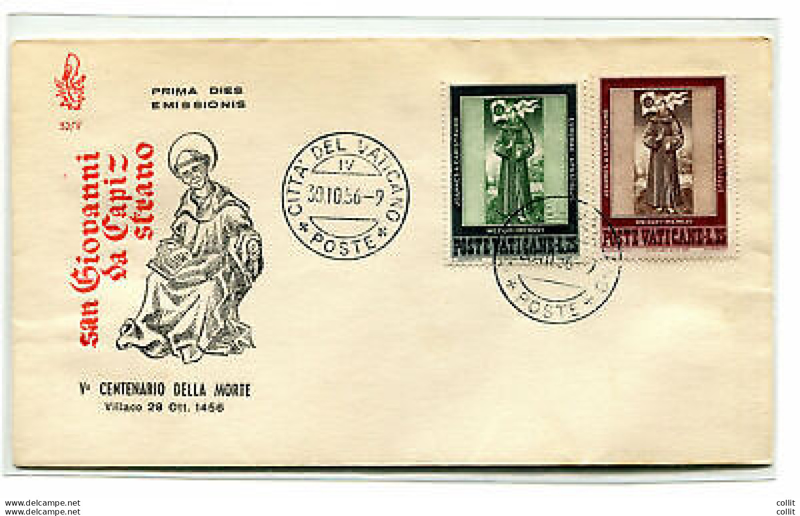 Vaticano FDC Venetia 1956 San Giovanni  Non Viaggiata - FDC