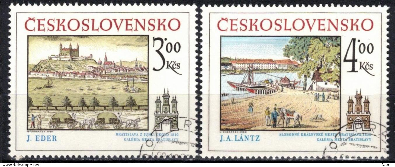 Tchécoslovaquie 1980 Mi 2586-7 (Yv 2410-11), Obliteré - Oblitérés