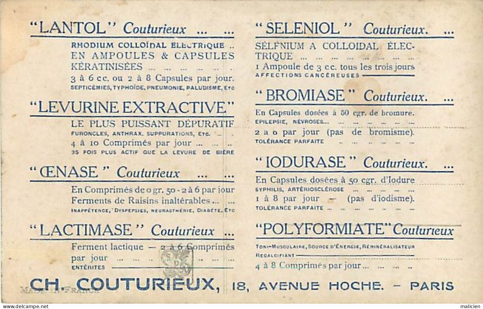 - Thèmes Div -ref-V V746- Metiers - Tisserand -l Araignée - P. Prévost Salon De Paris 1913 -verso Publicité Couturieux - - Craft