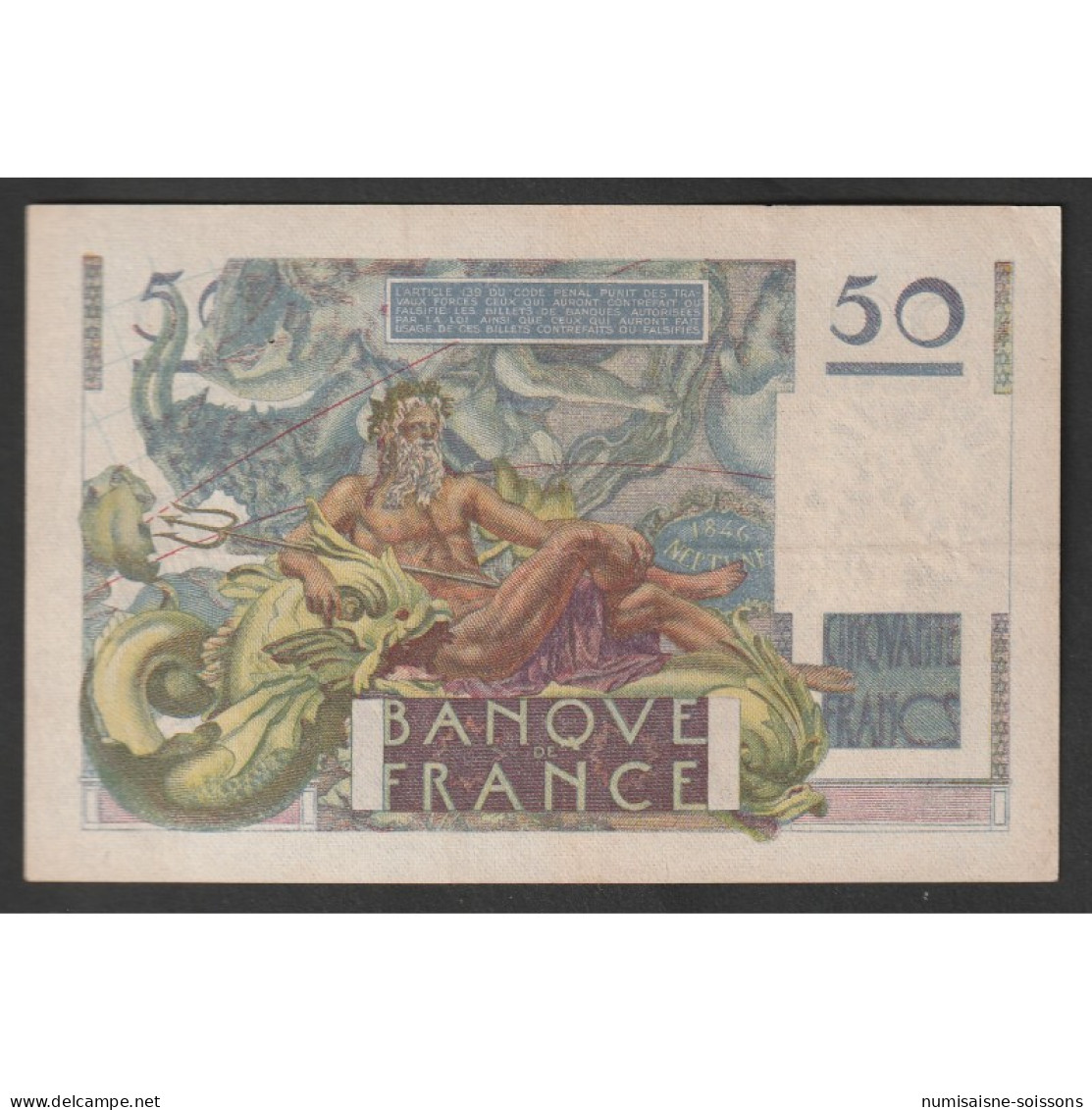 FAY 20/7 - 50 FRANCS LE VERRIER - 20/03/1947 - N.58 - PICK 127 - TTB+ - Non Classificati