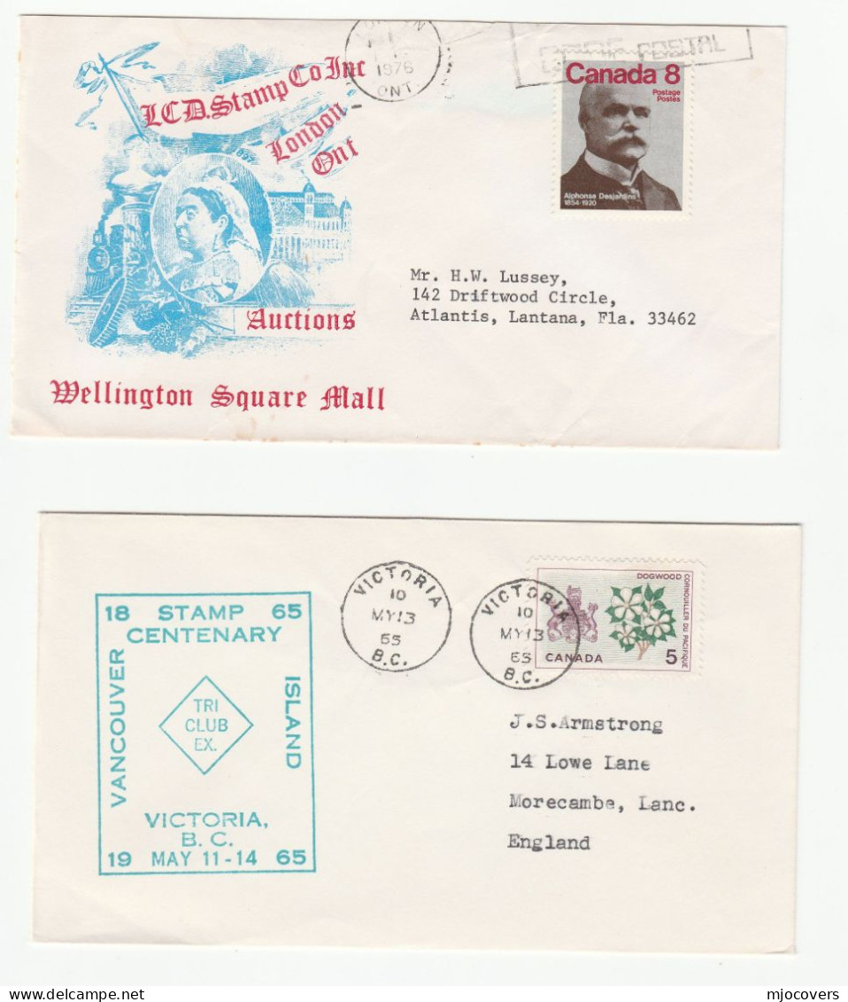 1957 - 76 3 Diff  STAMP CENTENARY, EXHIBITION, ROYAL ADVERT  Covers CANADA  Stamps Cover Philatelic Exhibition Royalty - Lettres & Documents