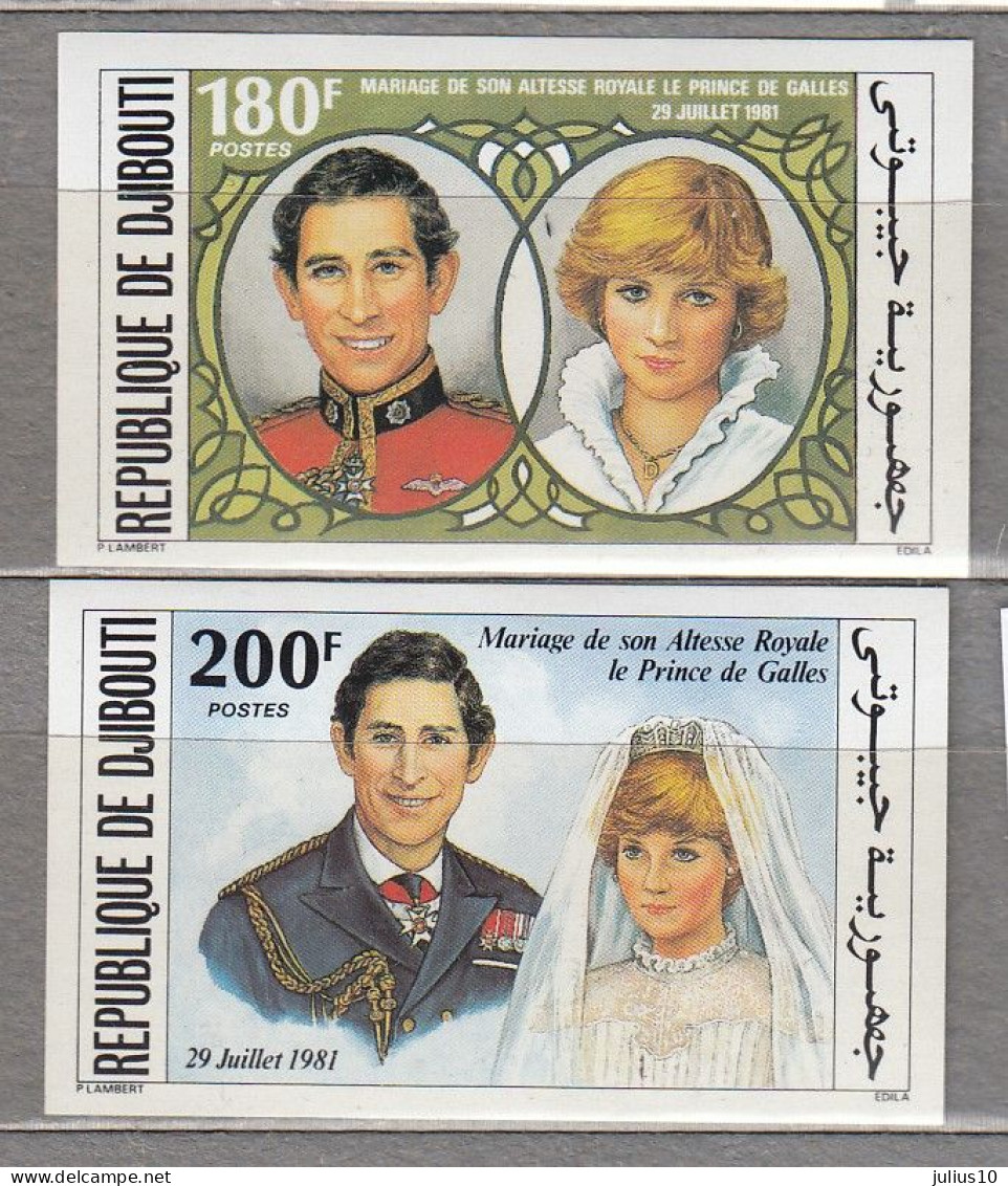 DJIBOUTI Imperforated 1981  Diana Wedding Mi 304-305 MNH (**) #34123 - Dschibuti (1977-...)