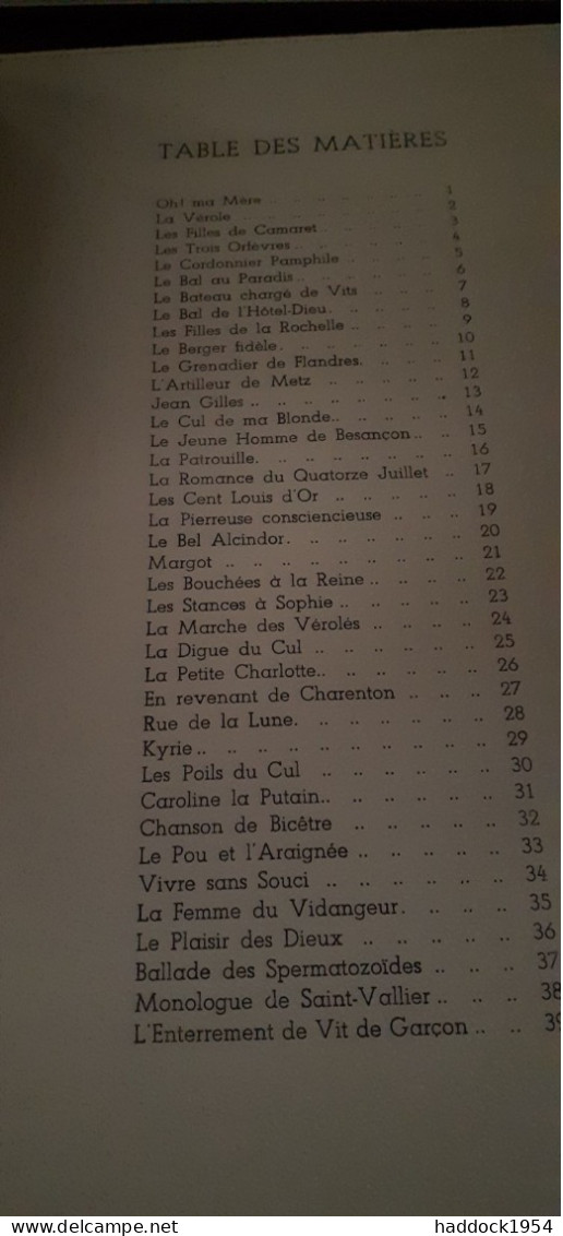 Tonus Chansons De Salle De Garde éditions Du Lac 1947 - Musique