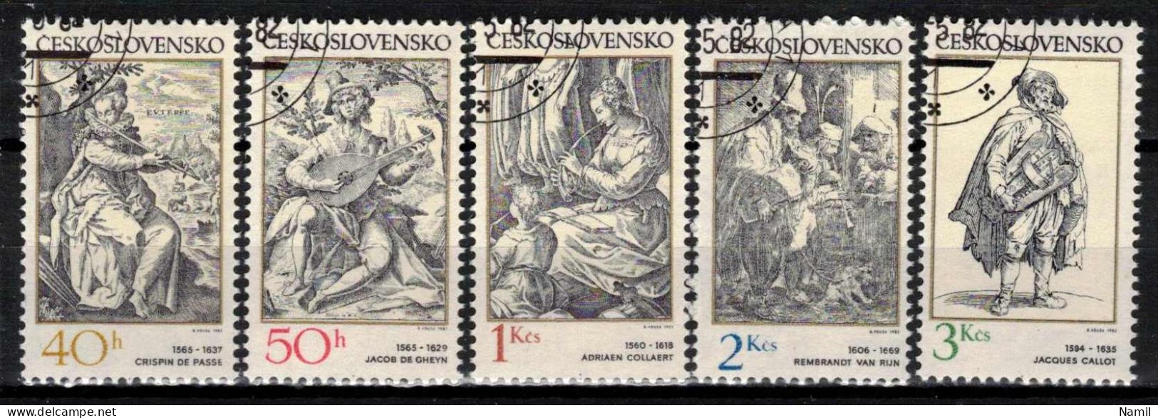 Tchécoslovaquie 1982 Mi 2661-5 (Yv 2482-6), Obliteré - Usados