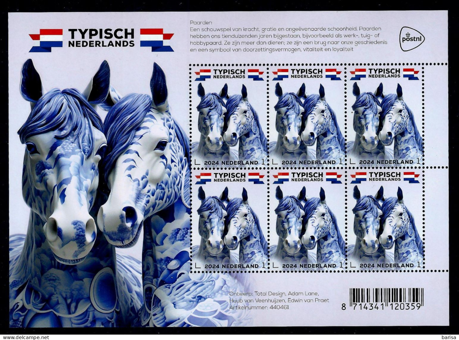 Netherlands 2024: Typical Dutch - Horses ** MNH - Unused Stamps