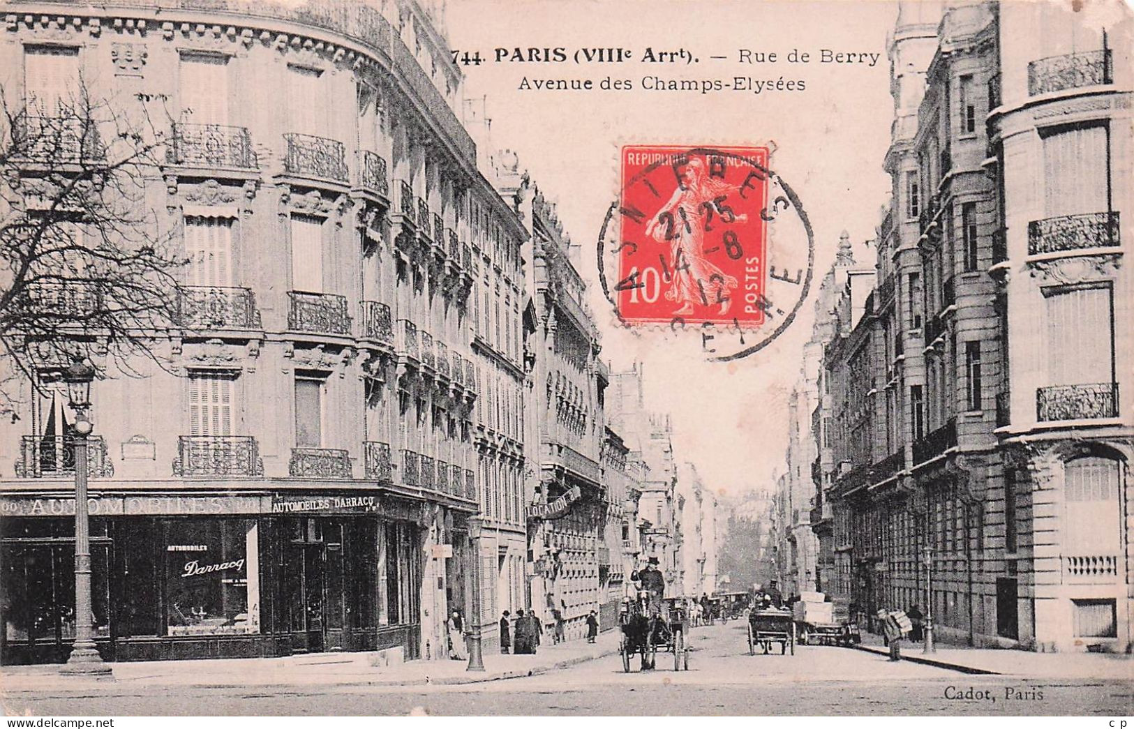 Paris - Avenue Des Champs Elysees  -  Rue De Berry -  CPA °J - Arrondissement: 08