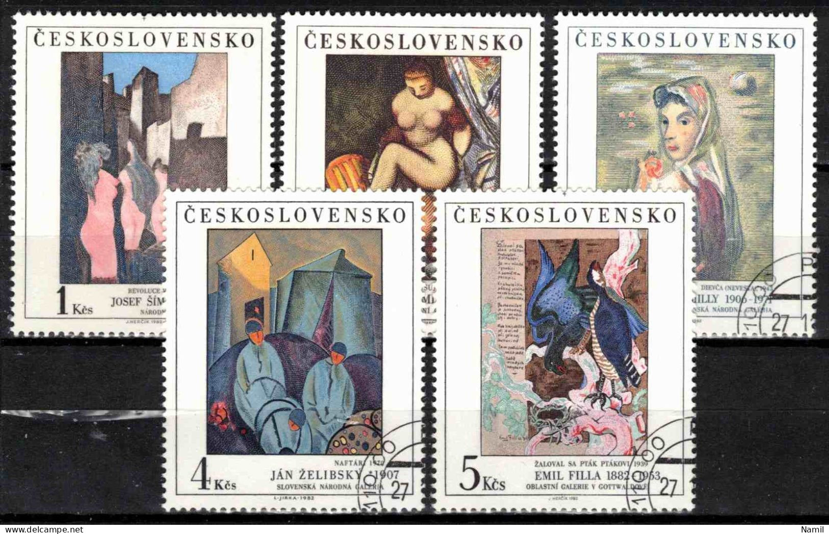 Tchécoslovaquie 1982 Mi 2692-6 (Yv 2512-6), Obliteré - Usati