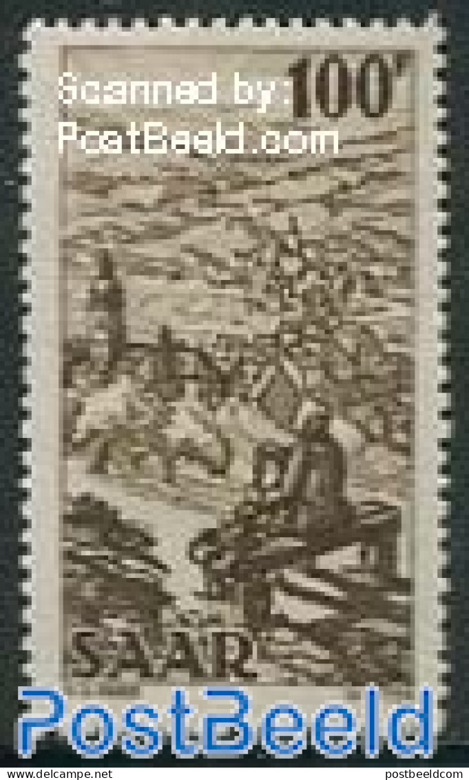 Germany, Saar 1949 100Fr, Stamp Out Of Set, Mint NH, Religion - Churches, Temples, Mosques, Synagogues - Churches & Cathedrals