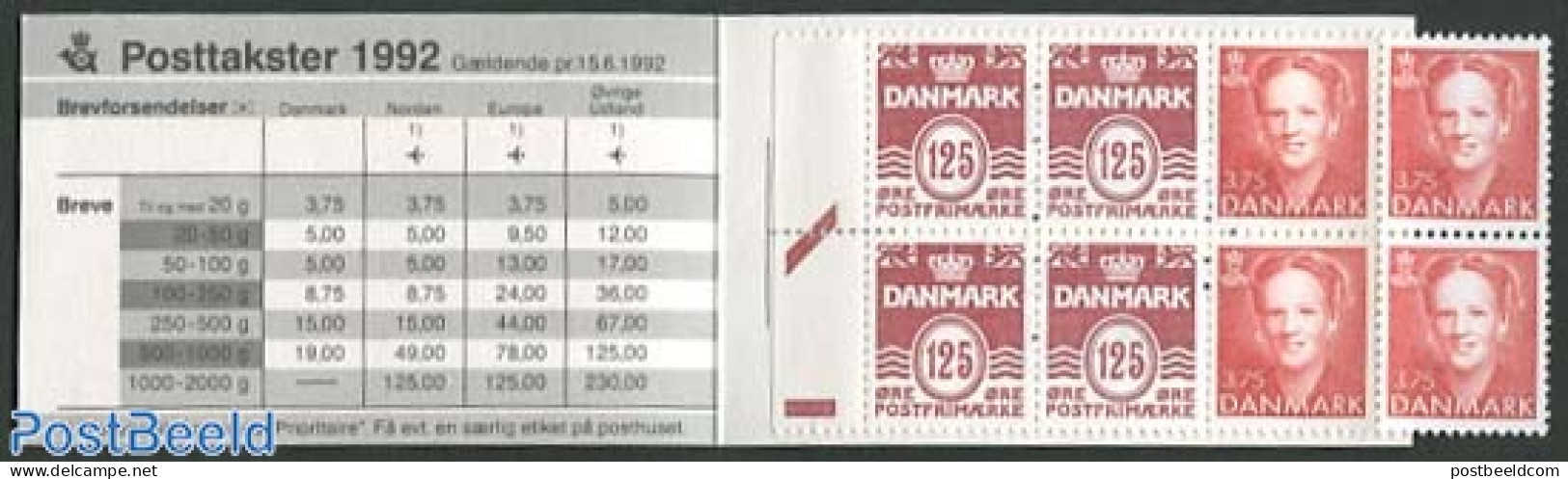 Denmark 1992 Definitives Booklet (H37 On Cover), Mint NH, Stamp Booklets - Unused Stamps