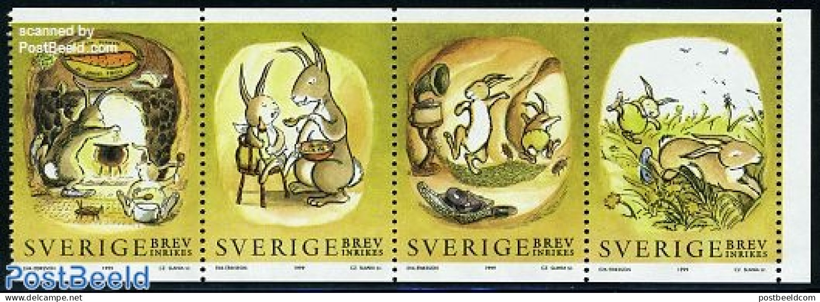 Sweden 1999 Year Of The Rabbit 4v [:::], Mint NH, Nature - Various - Rabbits / Hares - New Year - Neufs