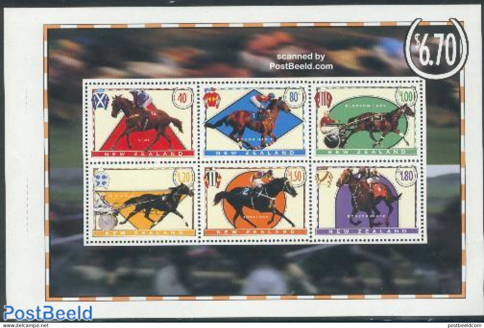 New Zealand 1996 Race Horses M/s, Mint NH, Nature - Horses - Ungebraucht
