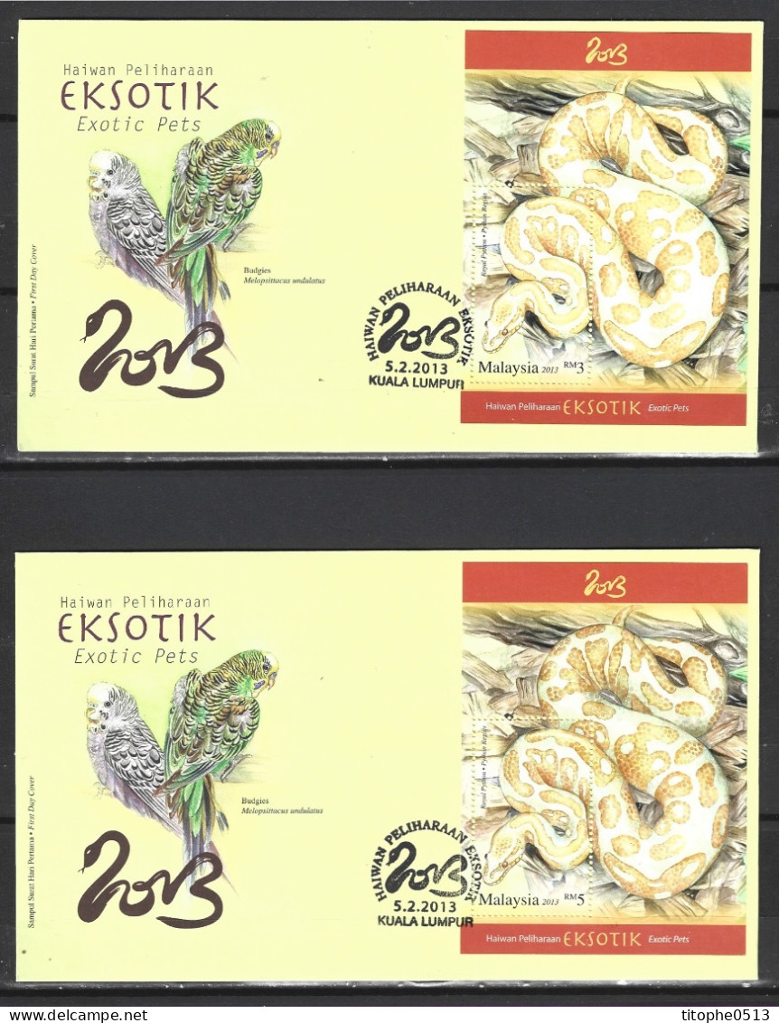 MALAISIE. BF 157-8 De 2013 Sur 2 Enveloppes 1er Jour. Python. - Serpenti