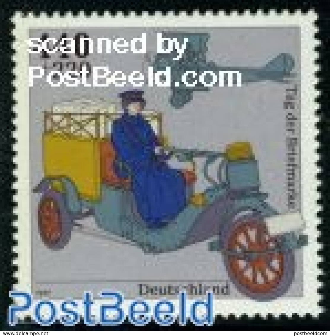 Germany, Federal Republic 1997 Stamp Day 1v (from S/s), Mint NH, Transport - Post - Automobiles - Aircraft & Aviation - Nuevos