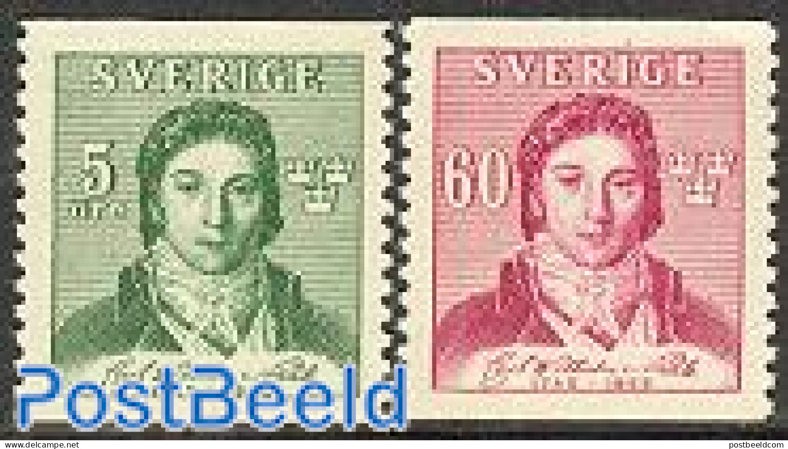 Sweden 1942 C.W. Von Scheele 2v, Unused (hinged), Science - Chemistry & Chemists - Unused Stamps