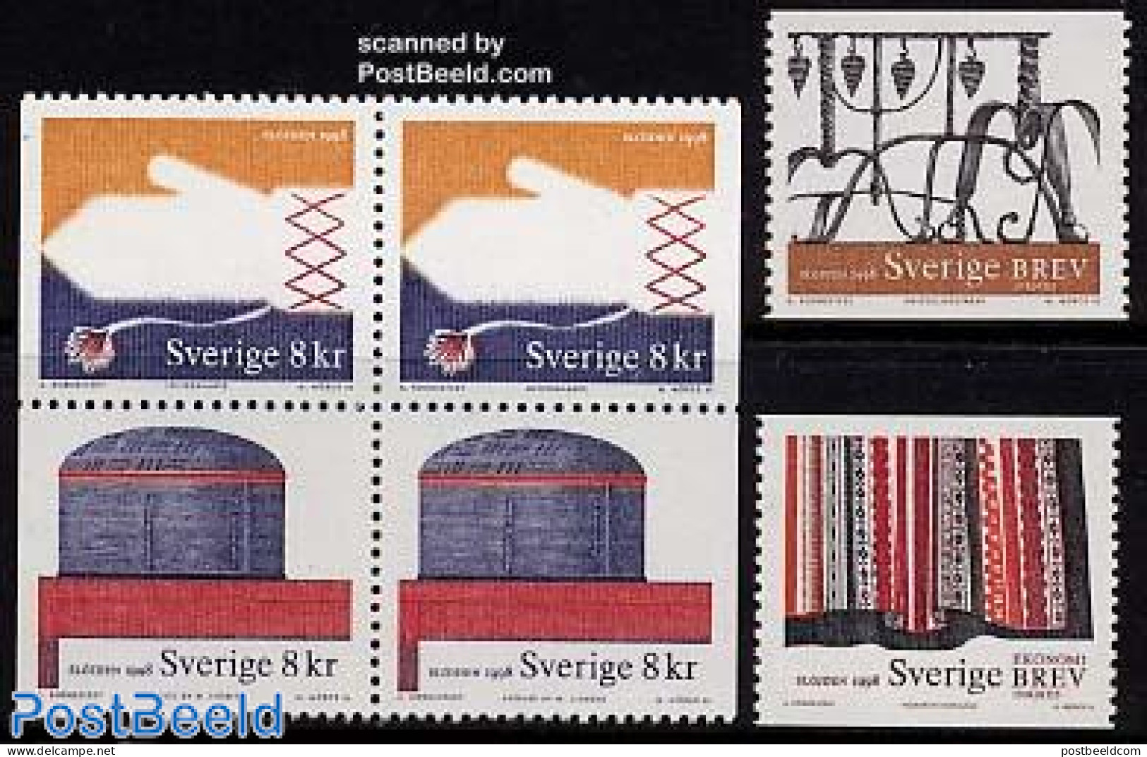 Sweden 1998 Handicrafts 6v (2v+[+]), Mint NH, Various - Textiles - Art - Handicrafts - Unused Stamps