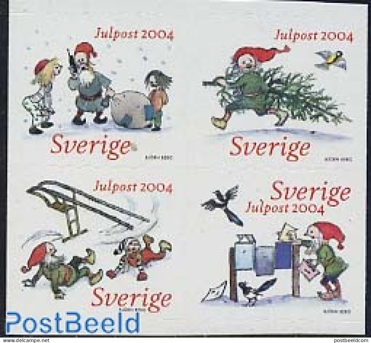 Sweden 2004 Christmas 4v S-a, Mint NH, Nature - Religion - Birds - Christmas - Nuovi